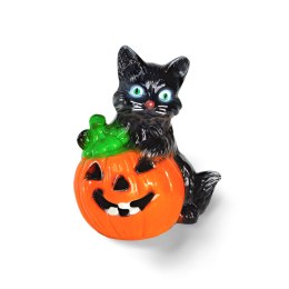 Kot na dyni lampion, halloween