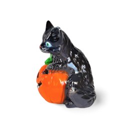 Kot na dyni lampion, halloween