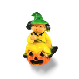 Babeczka na dyni z miotłą lampion